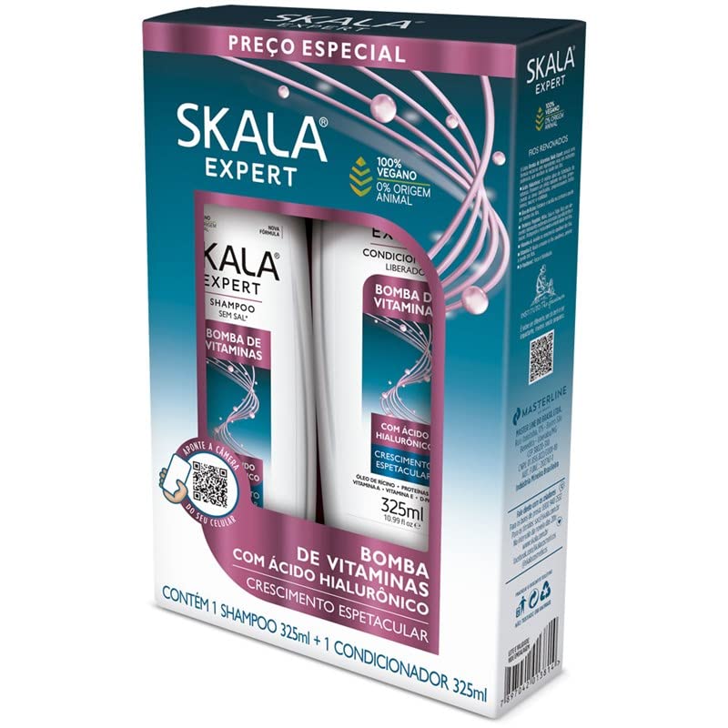Skala Expert Vitamin Bomb Shampoo & Conditioner Set 325ml – Hyaluronic Acid Grow