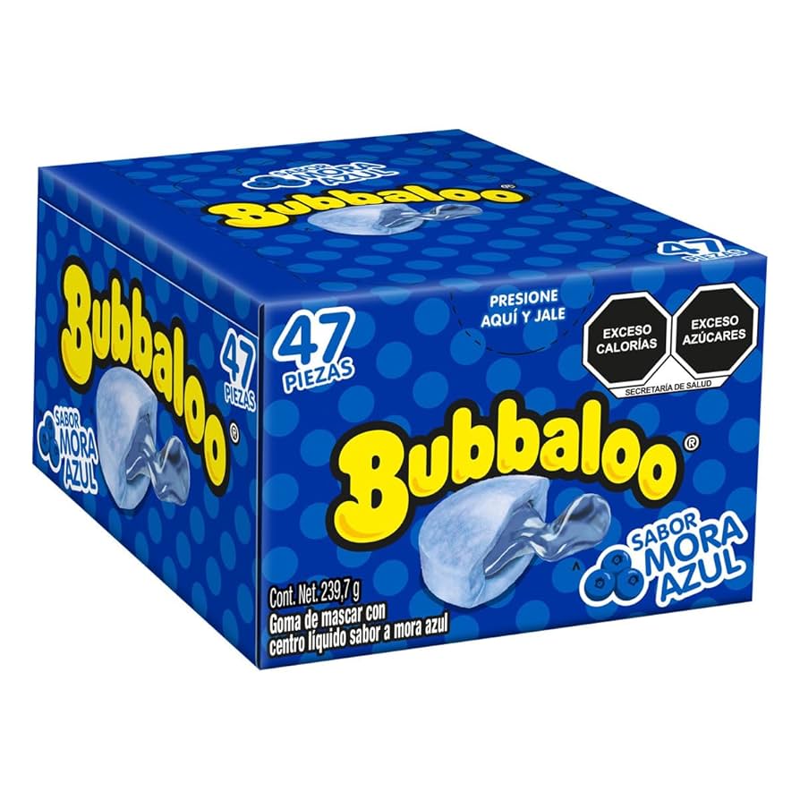 Bubbaloo - Blueberry Liquid-Filled Bubble Gum - 47 Piece Box - 8.5oz (239.7g)