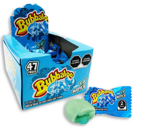 Bubbaloo - Mint Liquid-Filled Bubble Gum - 47 Piece Box - 8.5oz (239.7g)