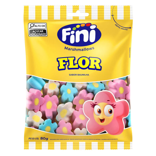 Fini Marshmallows Flor Vanilla Flavor - Soft Candy Treats - 1 Bag 80g (2.82 oz)