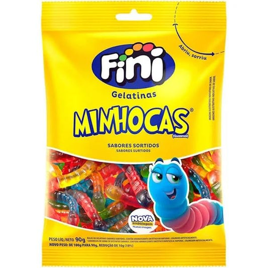 Fini Gummy Worms – Assorted Fruit Flavors – 1 Bag 90g (3.17 oz)