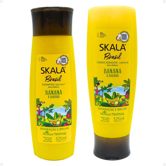 Skala Brasil Banana & Bacuri Shampoo & Conditioner Set 325ml–Tropical Nutrition