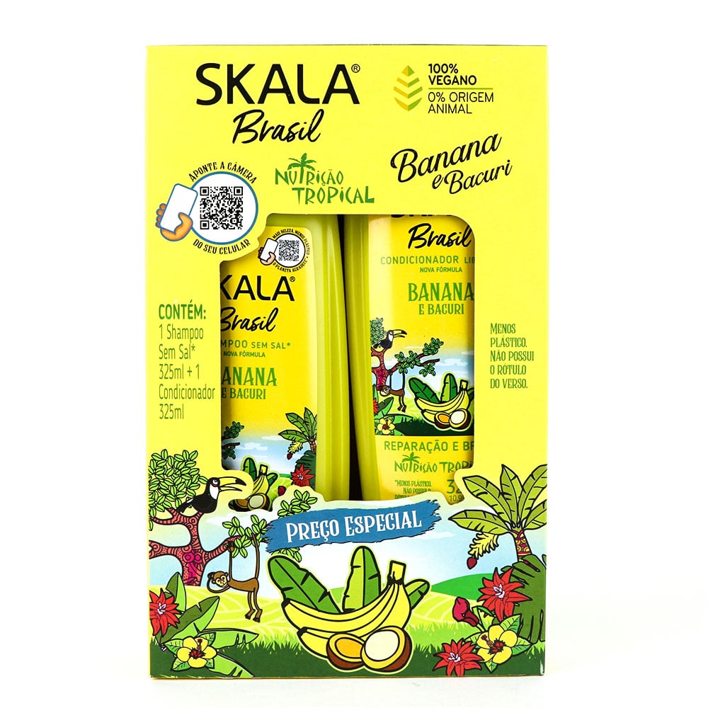 Skala Brasil Banana & Bacuri Shampoo & Conditioner Set 325ml–Tropical Nutrition
