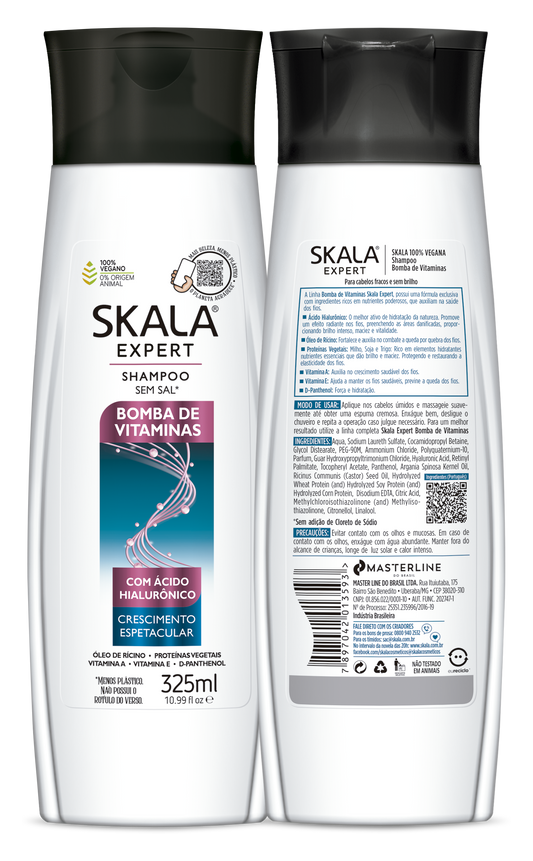 Skala Expert Vitamin Bomb Shampoo & Conditioner Set 325ml – Hyaluronic Acid Grow